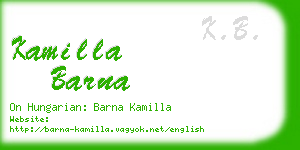 kamilla barna business card